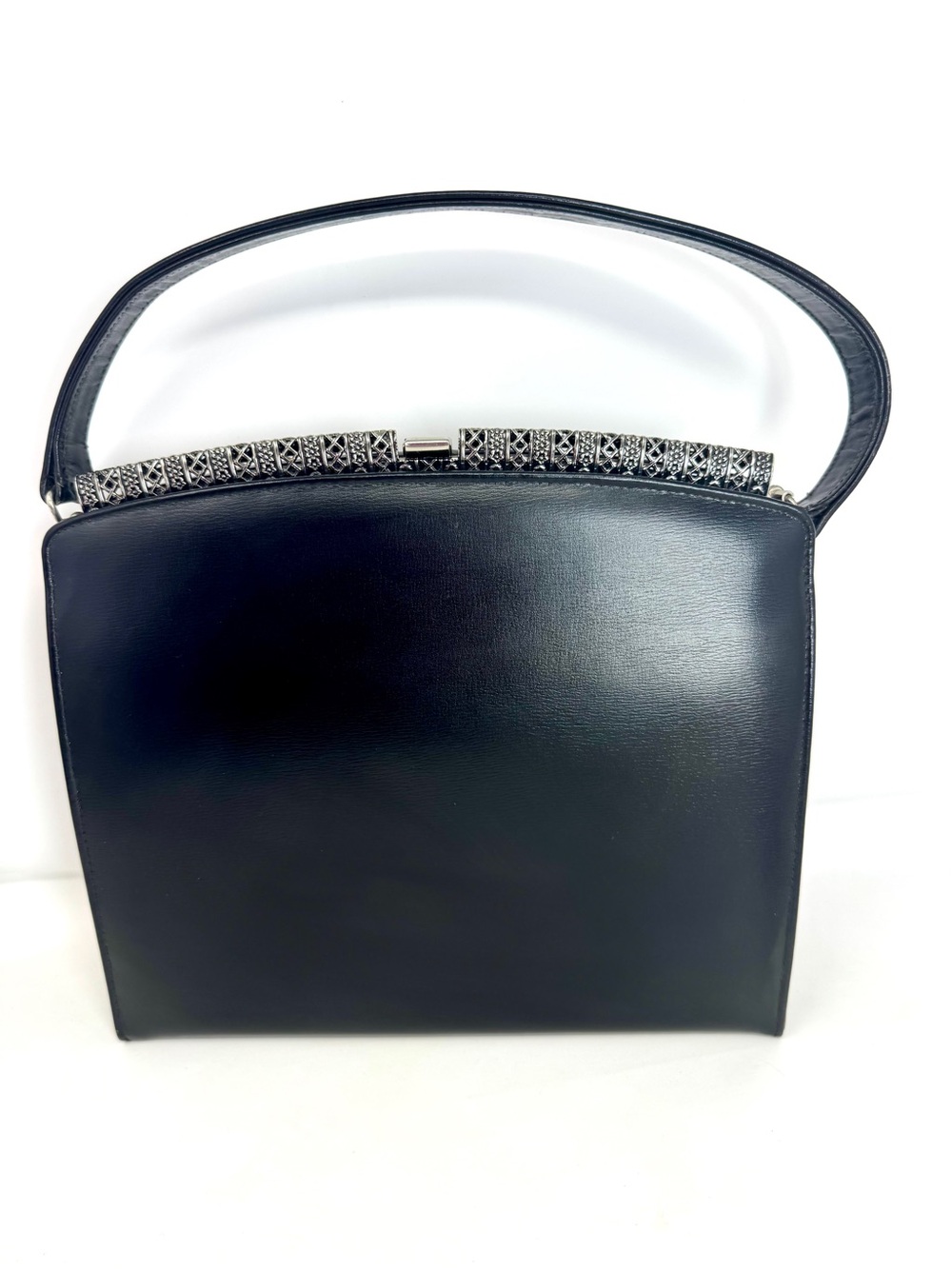 Vintage 1950s Original by Caprice Black Leather Cocktail Purse - Mint Condition